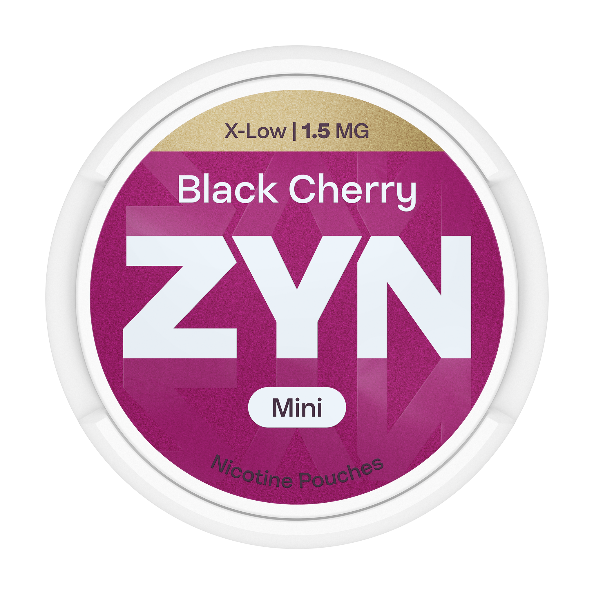Red ZYN Black Cherry can Mini 1.5 MG, view from above
